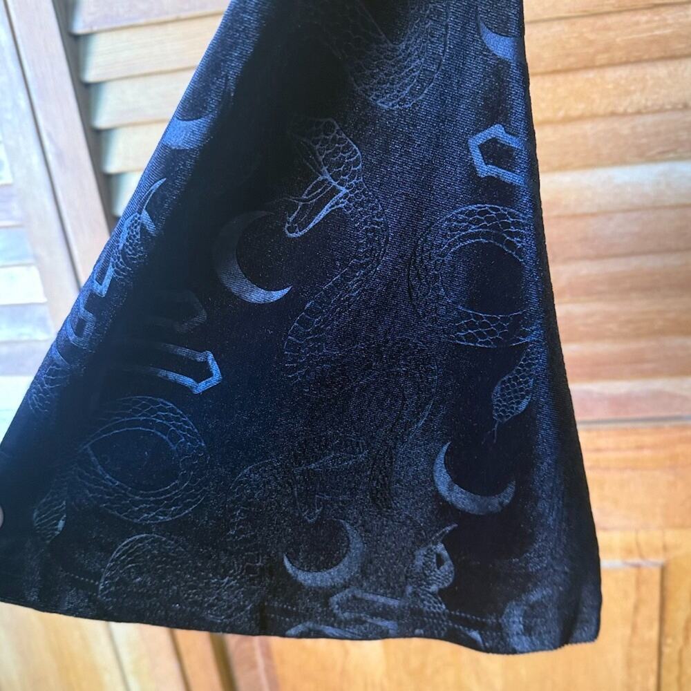 Killstar Goth Punk Witchcore Wiccan Black Snake Velvet Vinyl Trim Dress M - Picture 8 of 11
